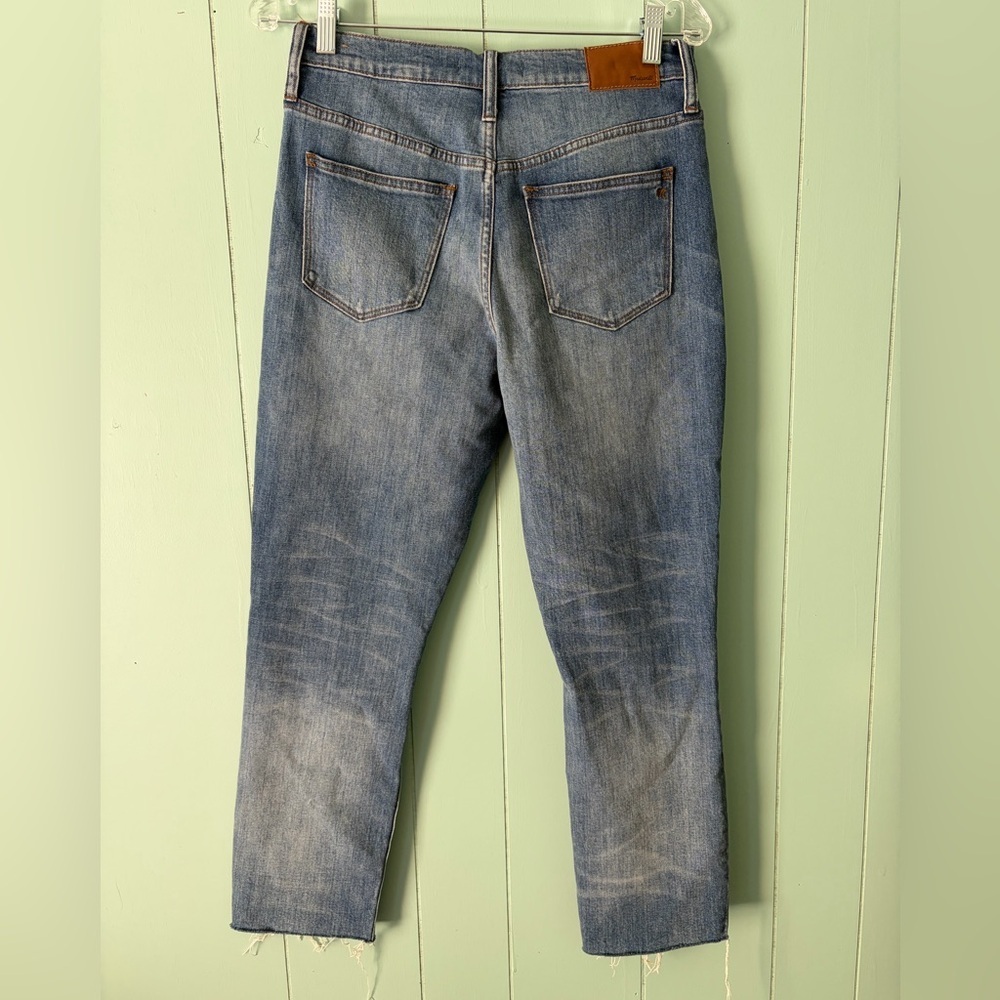 Madewell womens jeans denim high rise slim boy jean size 27 distressed - Picture 2 of 5